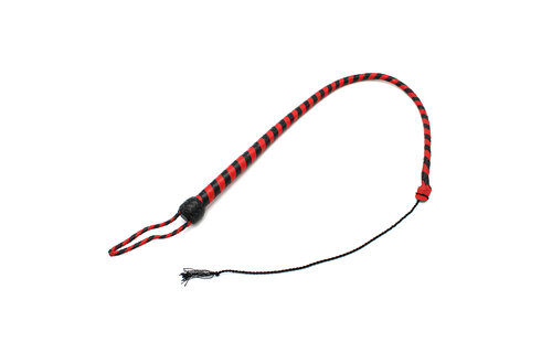 Leather Whip Black & Red 145 cm – Durable & Stylish