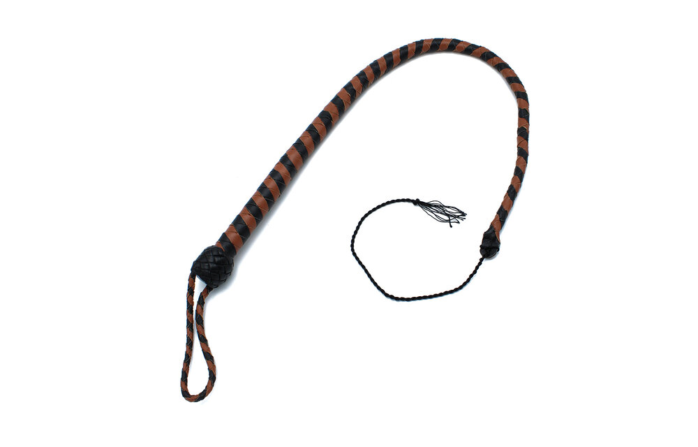 Leather Whip 90 cm Black & Brown – Durable & Versatile