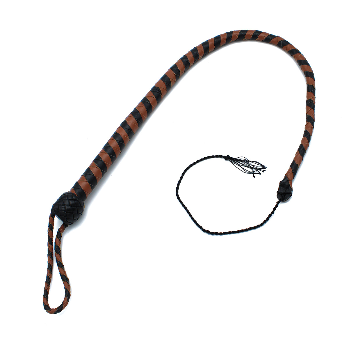 Leather Whip 90 cm Black & Brown – Durable & Versatile