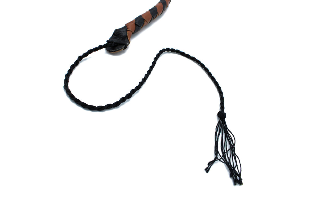 Leather Whip 90 cm Black & Brown – Durable & Versatile