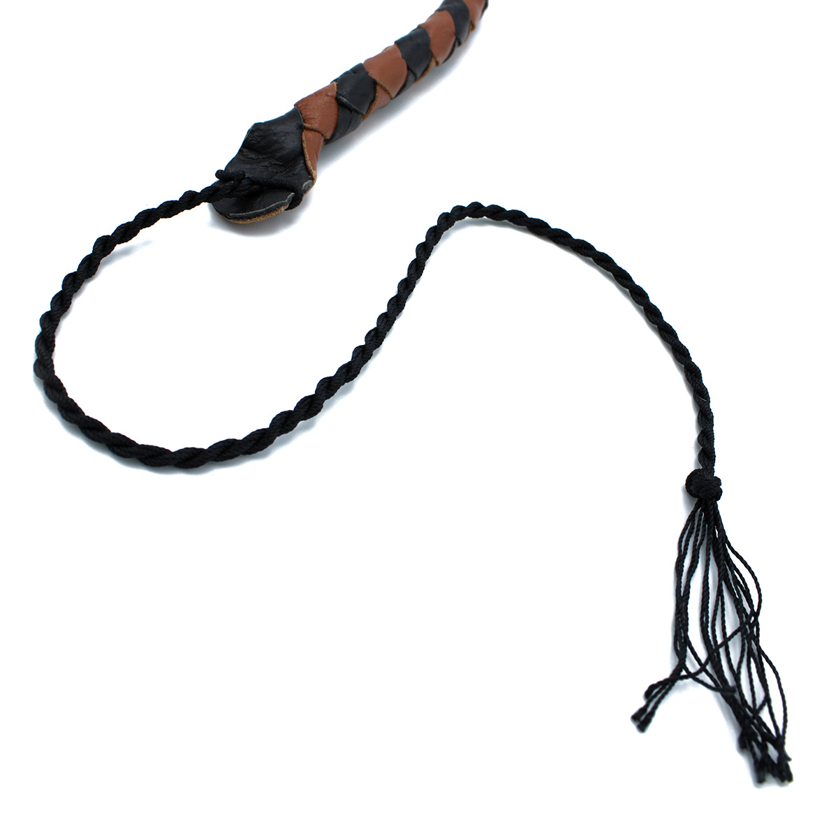 Leather Whip 90 cm Black & Brown – Durable & Versatile