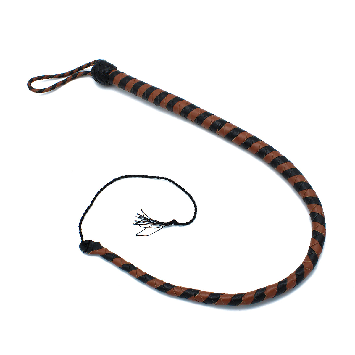 Leather Whip 90 cm Black & Brown – Durable & Versatile
