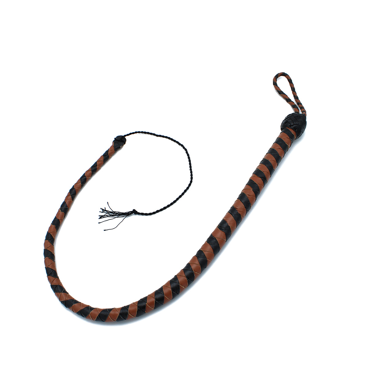 Leather Whip 90 cm Black & Brown – Durable & Versatile