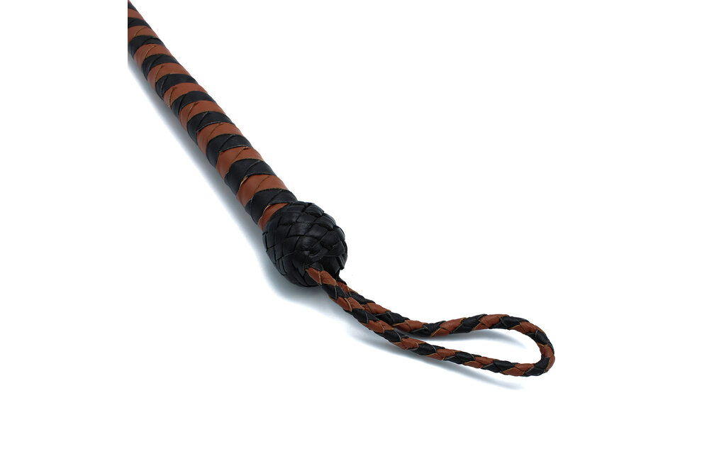 Leather Whip 90 cm Black & Brown – Durable & Versatile