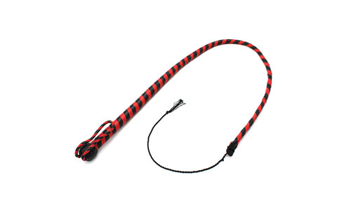 Leren Zweep Zwart & Rood 165 cm | Duurzaam & Stijlvol