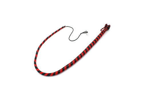 Leather Whip Black & Red 165 cm | Durable & Stylish