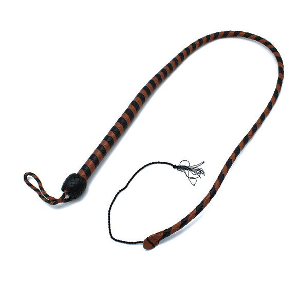 Leather Whip Black & Brown 140 cm – Stylish & Durable