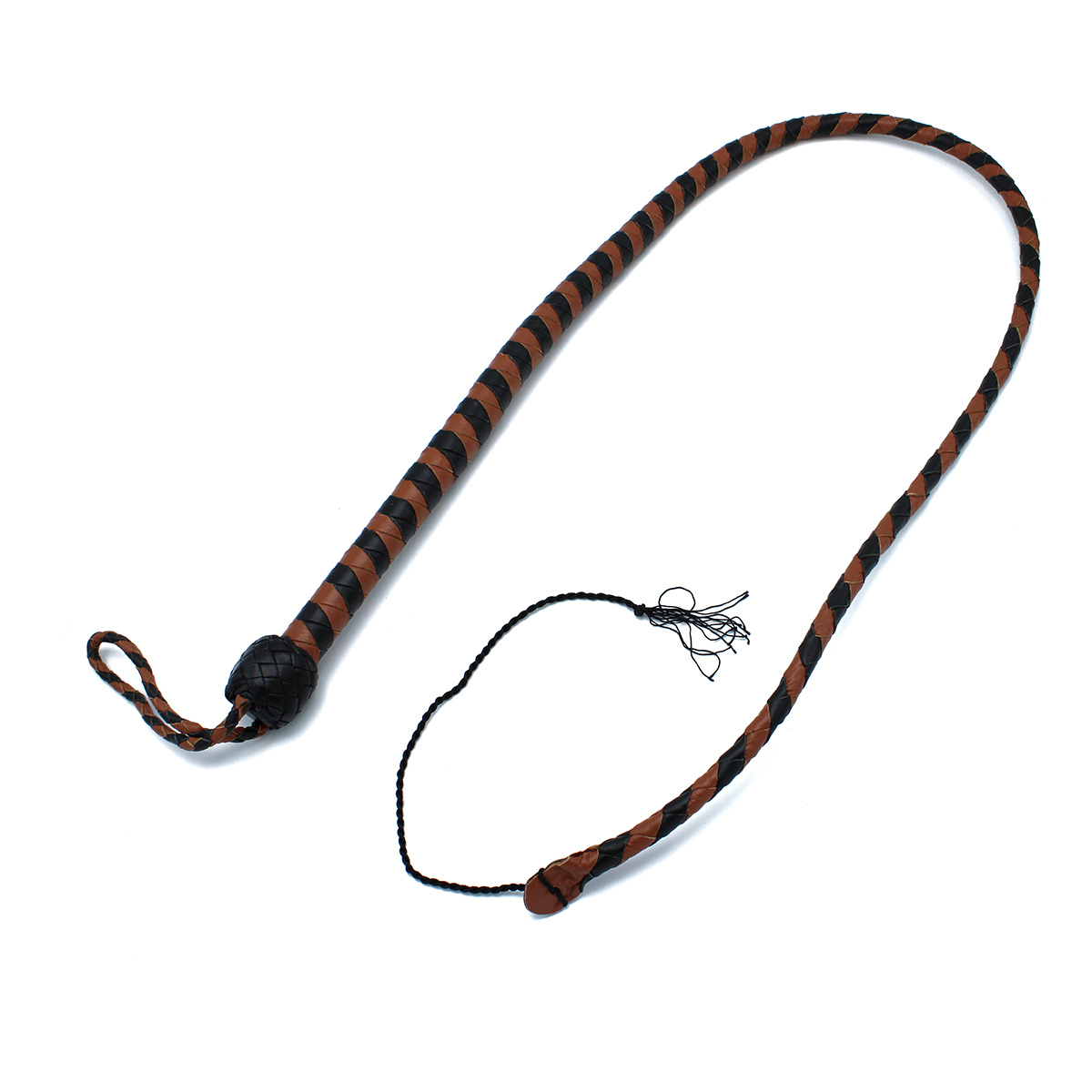 Leather Whip Black & Brown 140 cm – Stylish & Durable