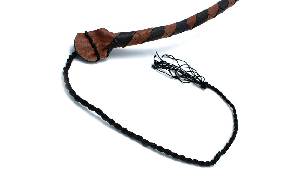 Leather Whip Black & Brown 140 cm – Stylish & Durable