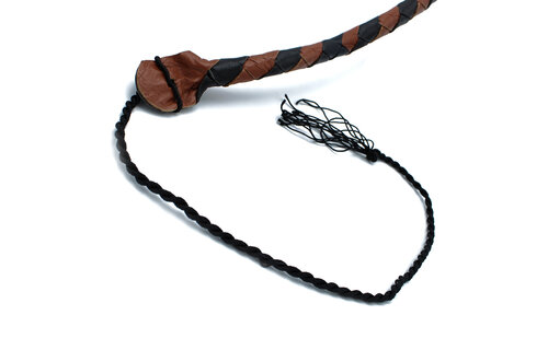 Leather Whip Black & Brown 140 cm – Stylish & Durable