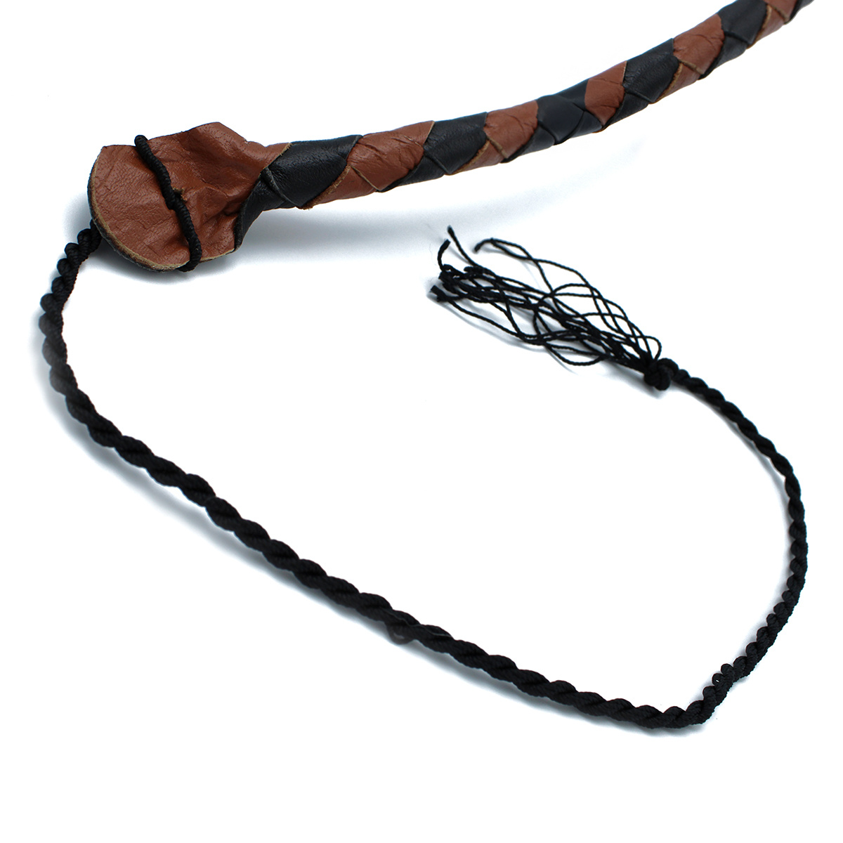 Leather Whip Black & Brown 140 cm – Stylish & Durable