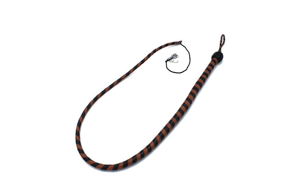 Leather Whip Black & Brown 140 cm – Stylish & Durable