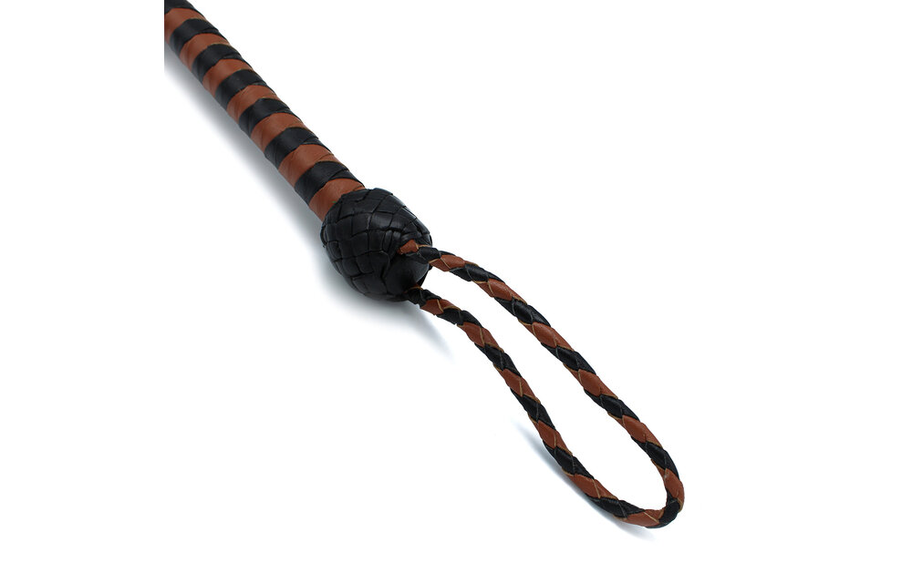 Leather Whip Black & Brown 140 cm – Stylish & Durable
