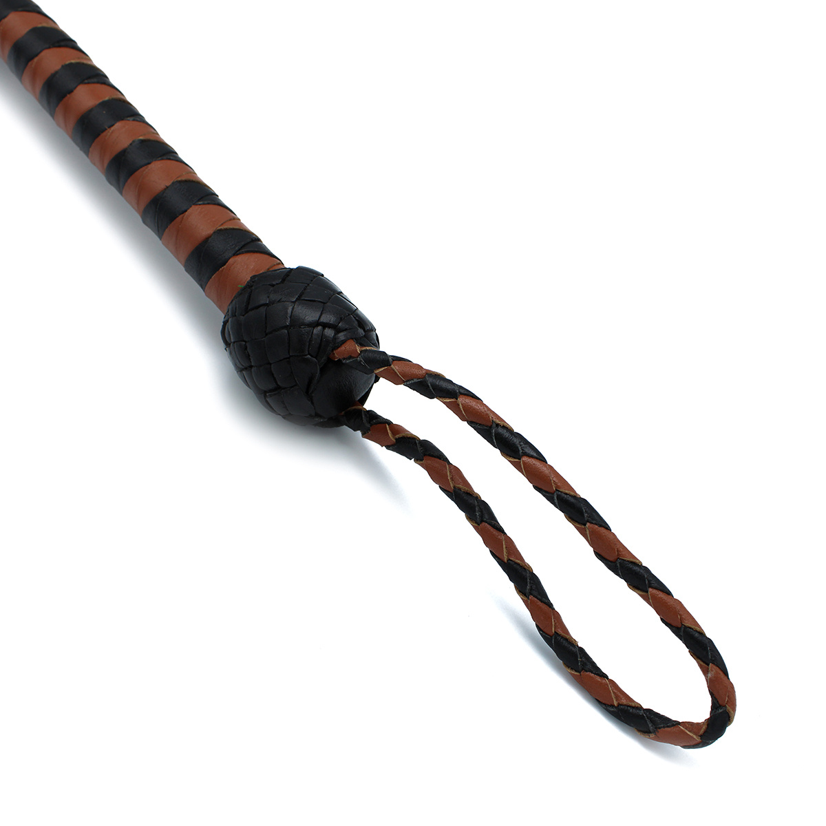 Leather Whip Black & Brown 140 cm – Stylish & Durable