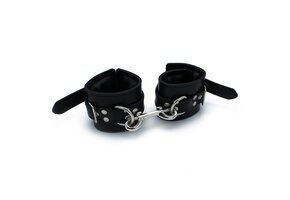 Black Leather Padded Wrist Cuffs | Comfort & Restraint