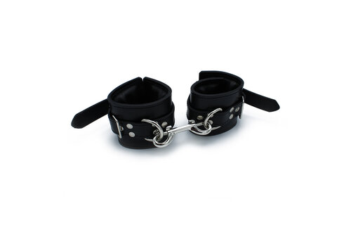 Black Leather Padded Wrist Cuffs | Comfort & Restraint