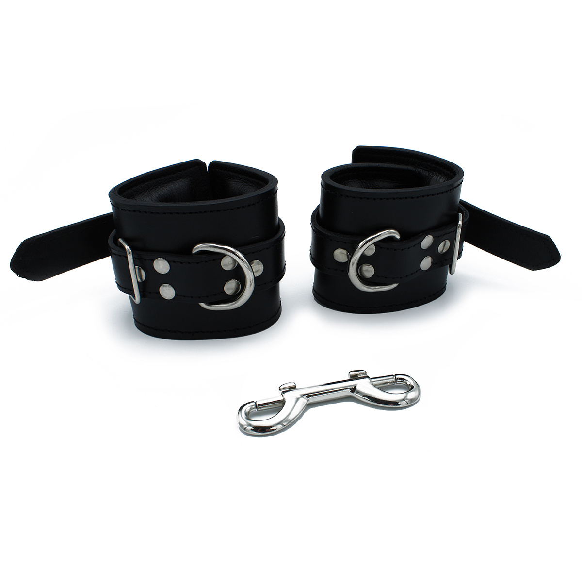 Black Leather Padded Wrist Cuffs | Comfort & Restraint