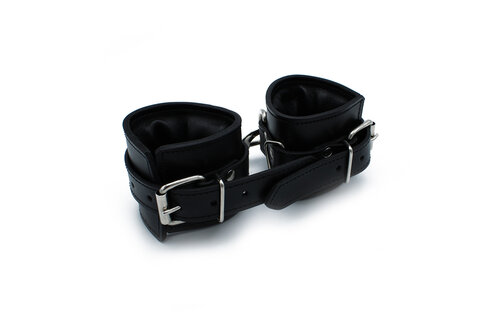 Black Leather Padded Wrist Cuffs | Comfort & Restraint