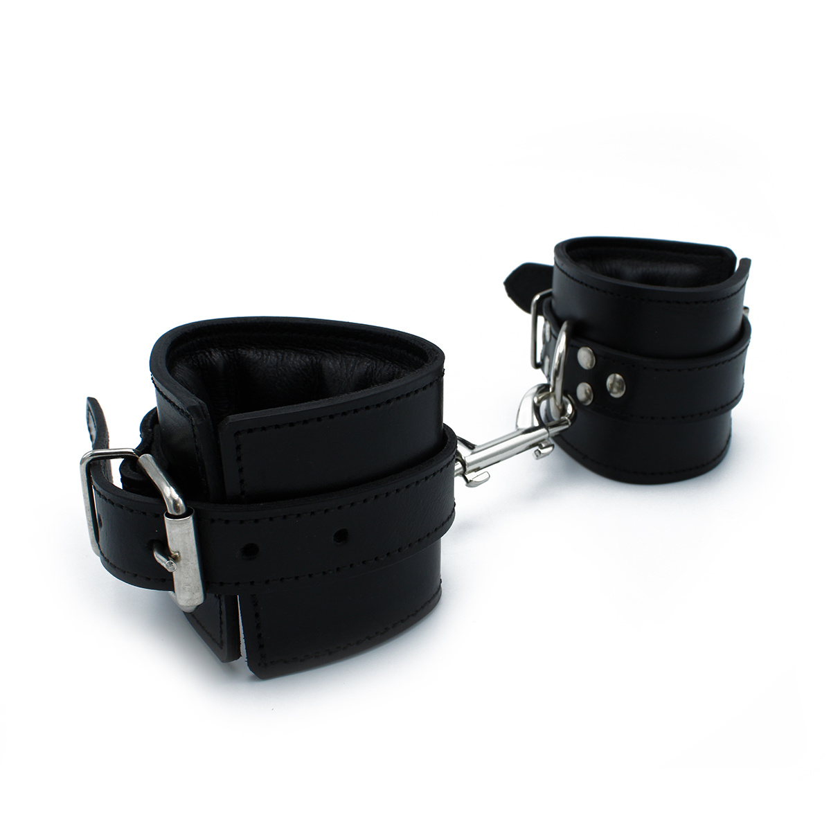 Black Leather Padded Wrist Cuffs | Comfort & Restraint
