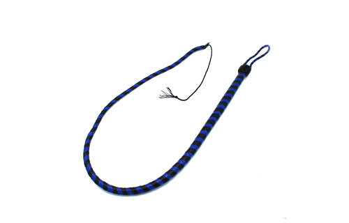 Leather Whip Black & Blue 140 cm | Durable & Stylish