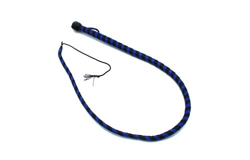 Lederpeitsche Schwarz & Blau 140 cm | Langlebig & Stilvoll