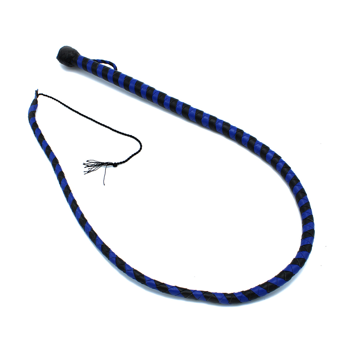 Leather Whip Black & Blue 140 cm | Durable & Stylish