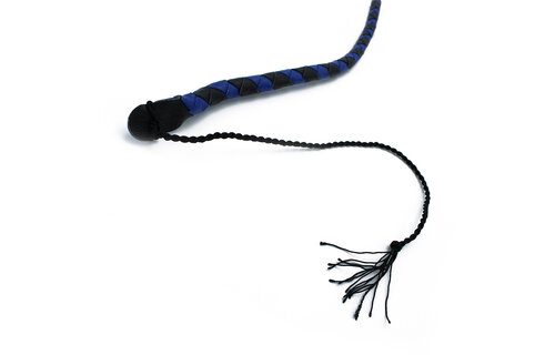 Leather Whip Black & Blue 140 cm | Durable & Stylish