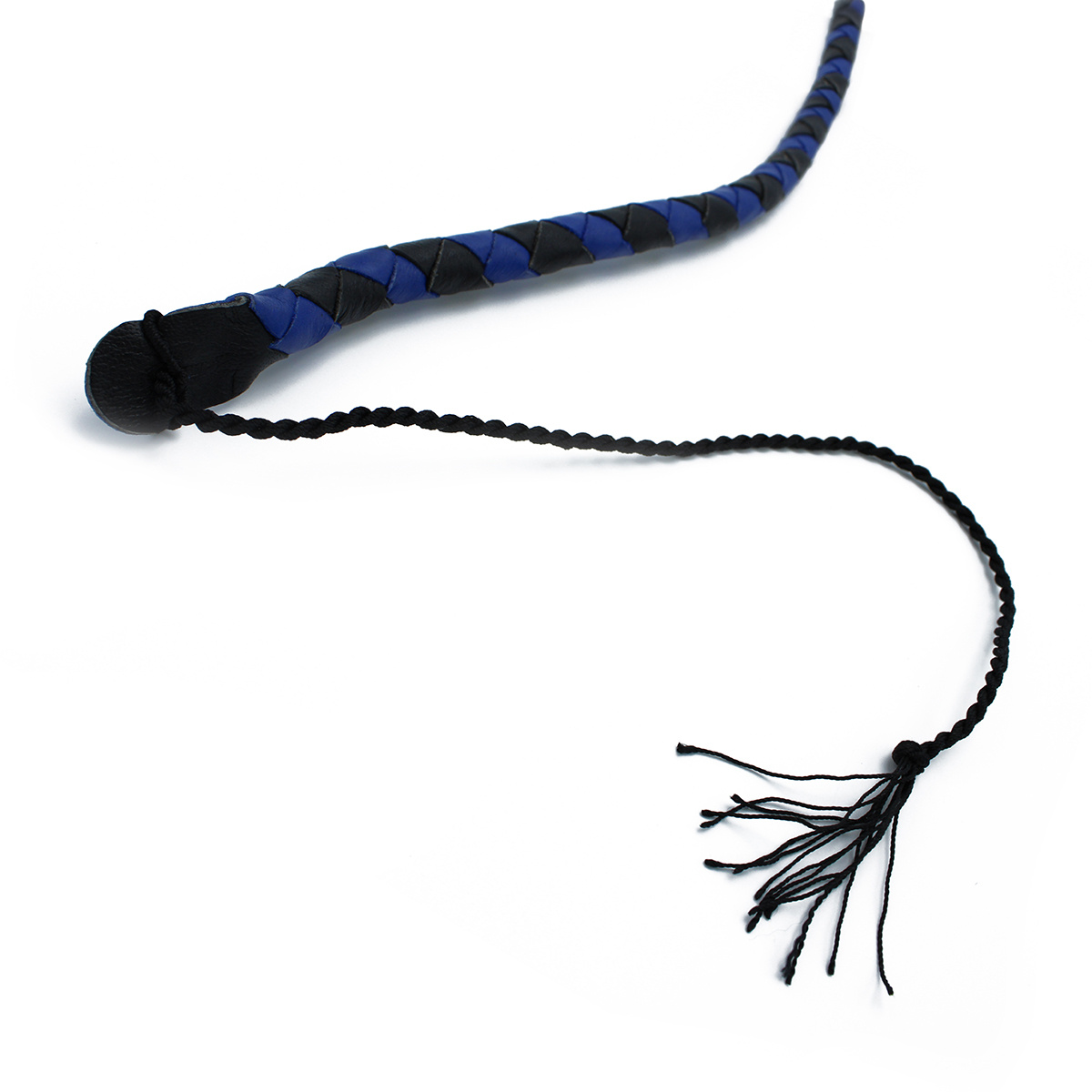 Leather Whip Black & Blue 140 cm | Durable & Stylish