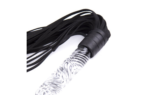 Chic black whip with glass handle – luxurious & versatile