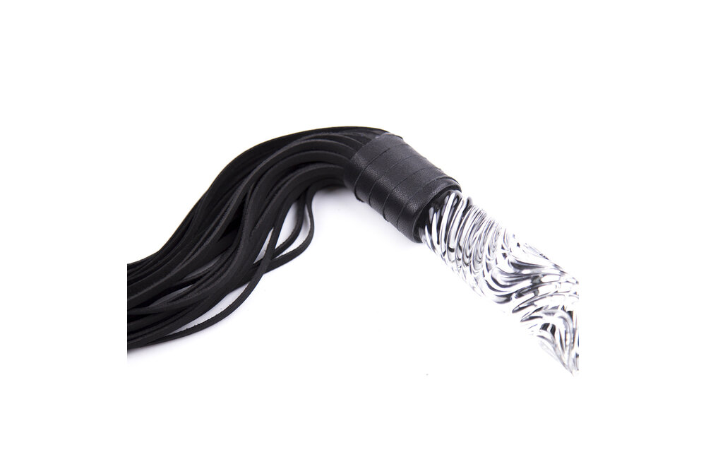 Chic black whip with glass handle – luxurious & versatile