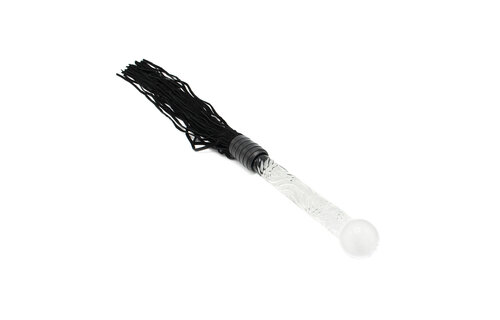 Chic black whip with glass handle – luxurious & versatile