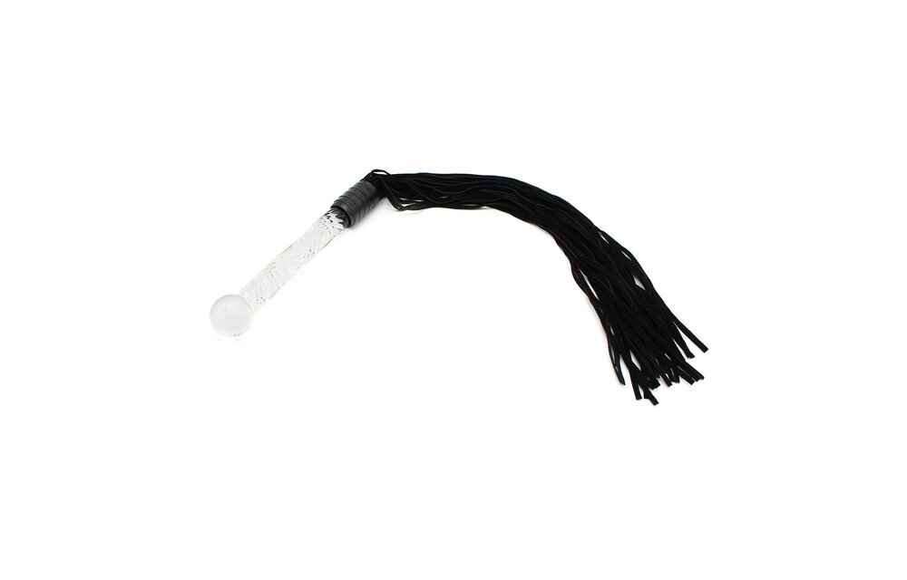Chic black whip with glass handle – luxurious & versatile