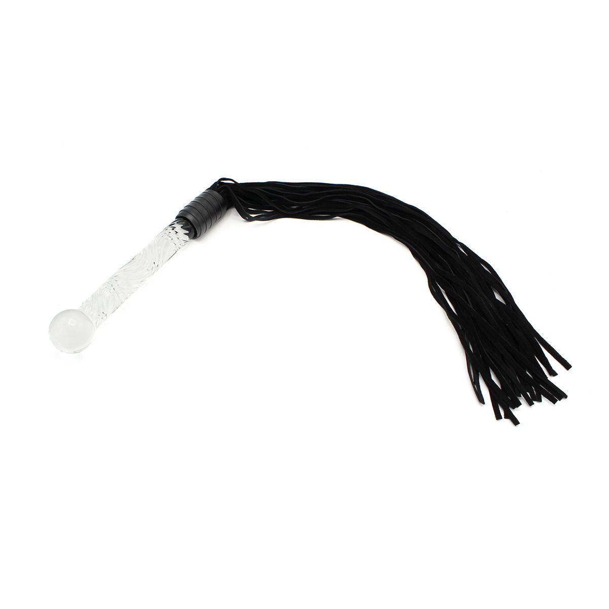 Chic black whip with glass handle – luxurious & versatile