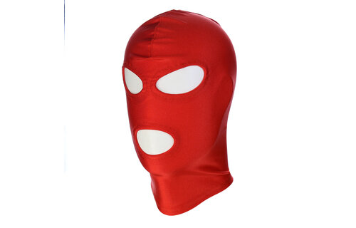 Rood 3-Gaten Bdsm Masker | Comfortabel Spandex Accessoire