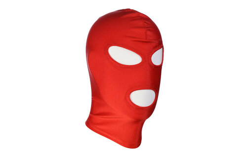 Red 3-Hole BDSM Mask | Comfortable Spandex Accessory
