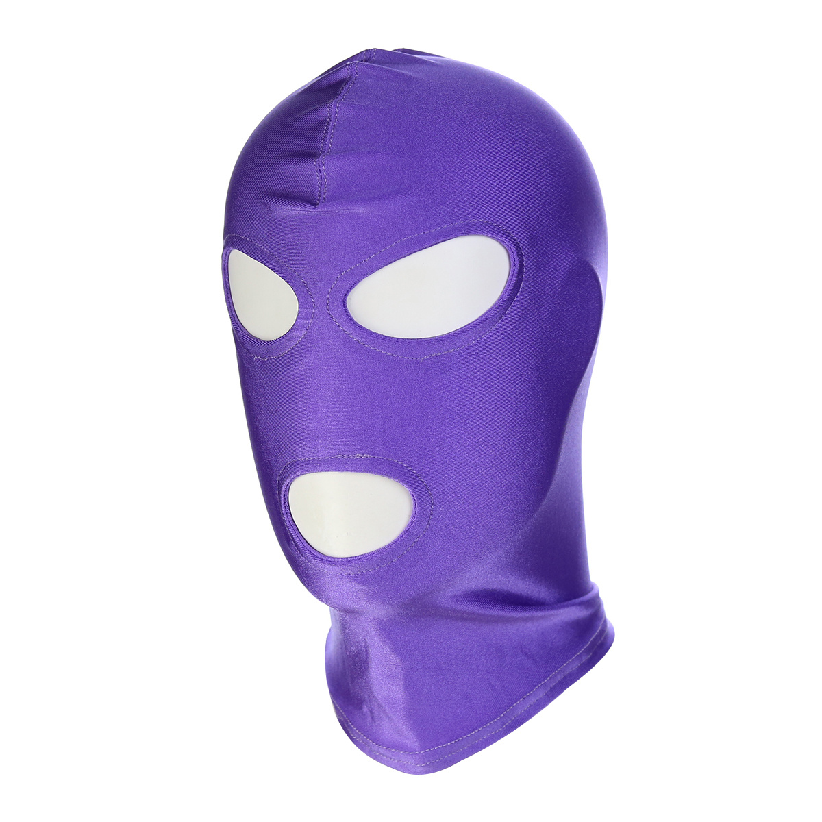 Purple BDSM Mask With 3 Holes | Comfortable Spandex Mask