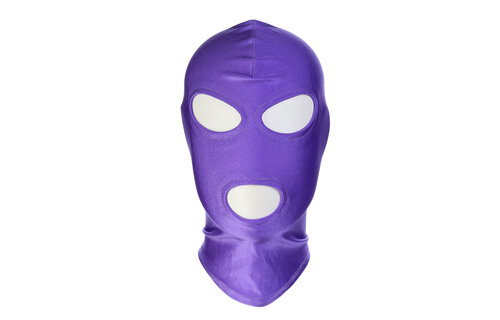 Purple BDSM Mask With 3 Holes | Comfortable Spandex Mask