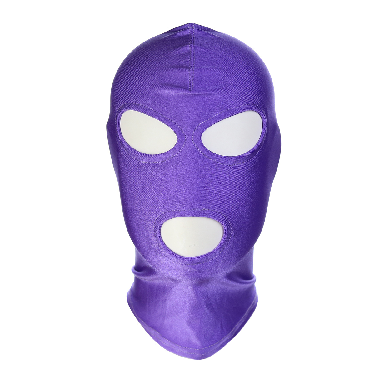 Paars Bdsm-Masker Met 3 Gaten | Comfortabel Spandex Masker