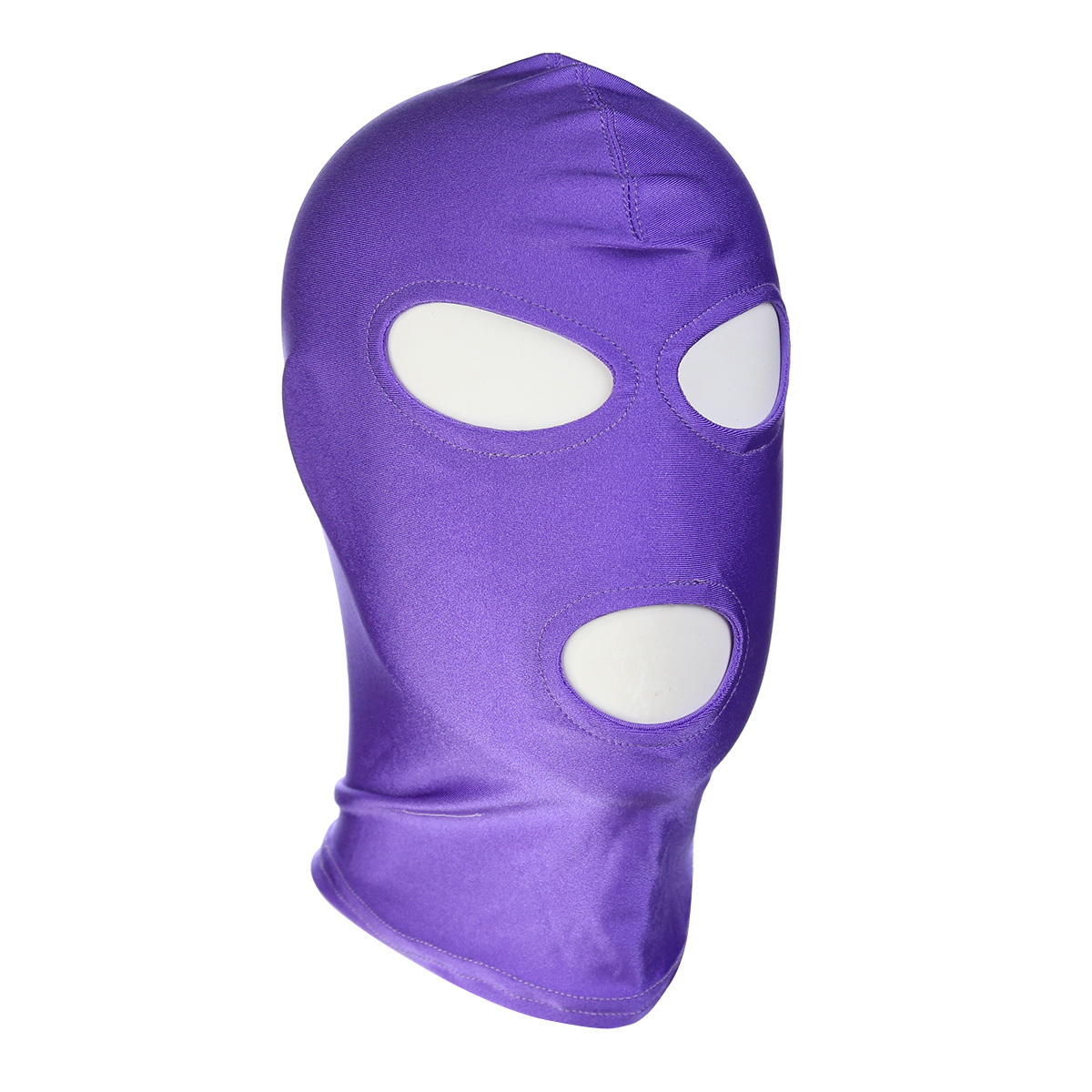 Purple BDSM Mask With 3 Holes | Comfortable Spandex Mask