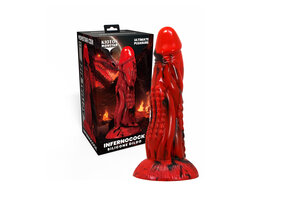 Monstar Cox InfernoCock 21 cm – Feuriger Silikondildo