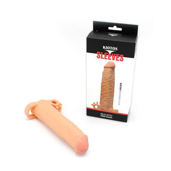 Kiotos Realistische Sleeve 19 cm met Vibrator & Kogelhouder