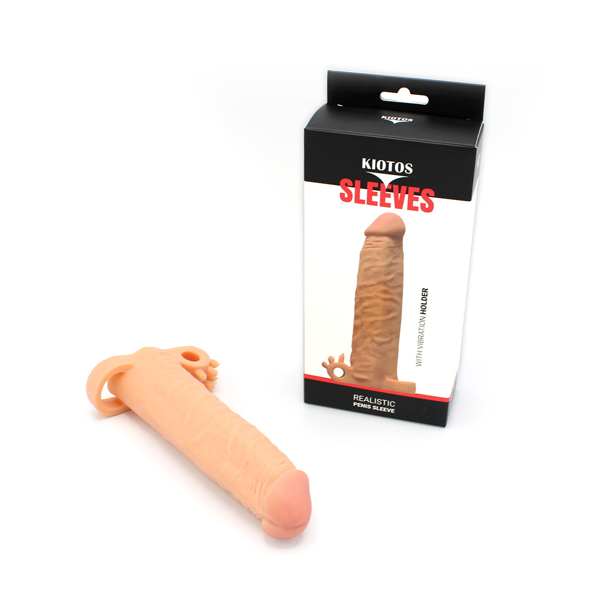 Kiotos Realistische Sleeve 19 cm met Vibrator & Kogelhouder