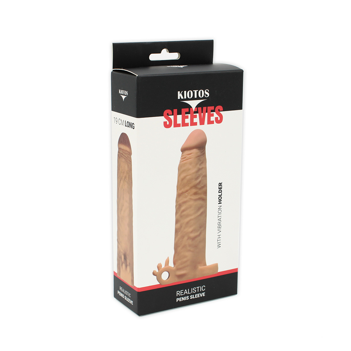 Kiotos Realistische Sleeve 19 cm met Vibrator & Kogelhouder
