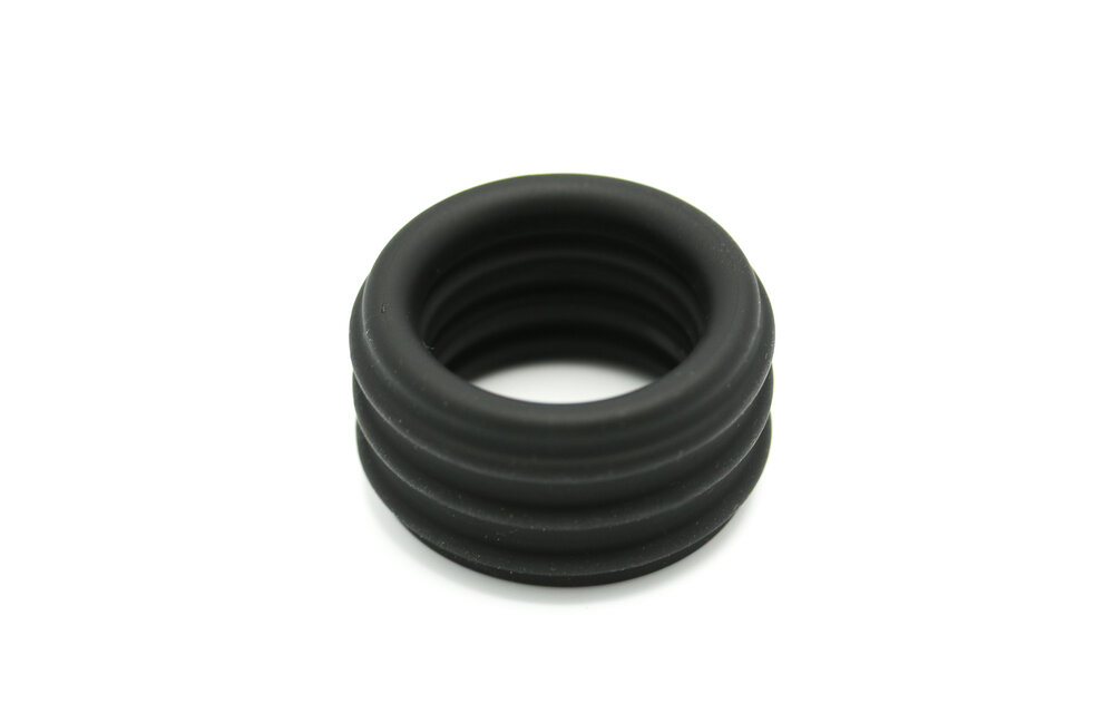 2-in-1 Silicone Cock Ring & Stretcher Black - Flexible & Strong