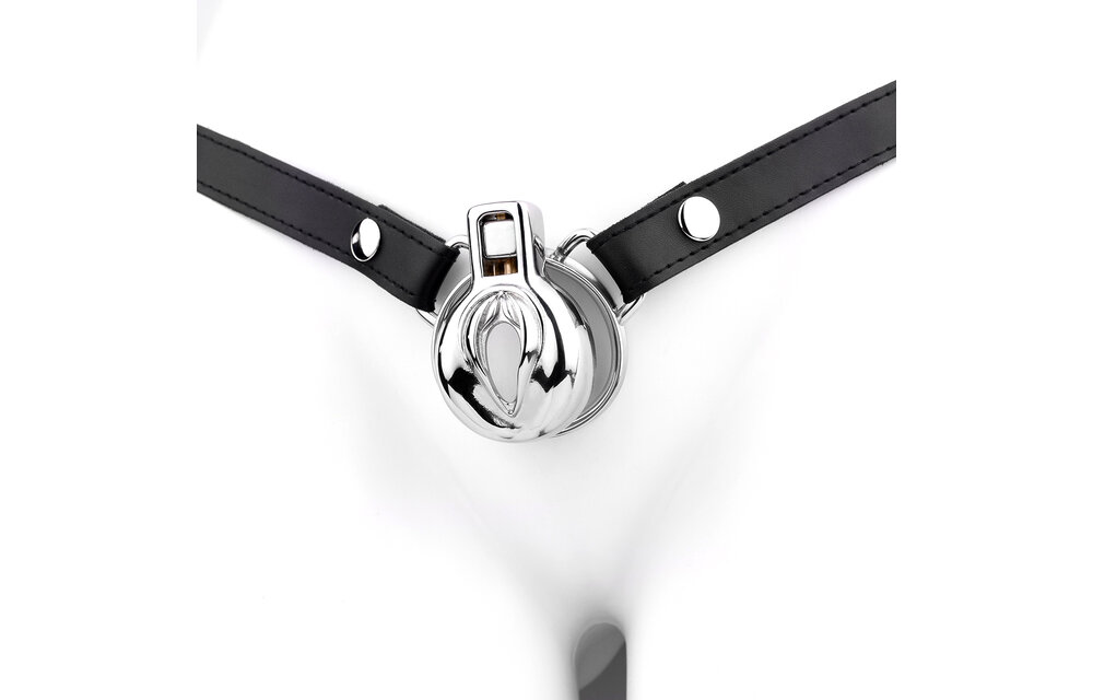 Ultrakurzes Keuschheitsgerät Vulva mit verstellbarem PU-Gurt