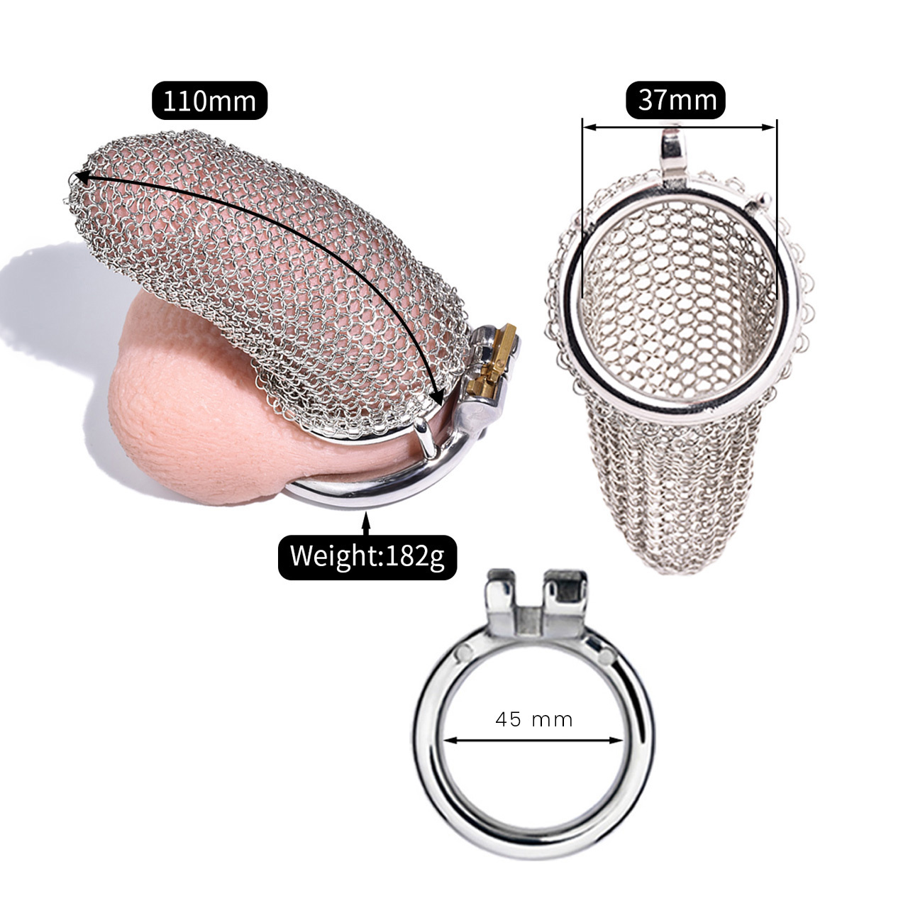 Steel Mesh Chastity Cage XL – Comfort & Safety in Style