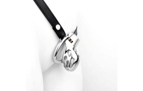 Modern Chastity Device Stainless Steel & PU Strap