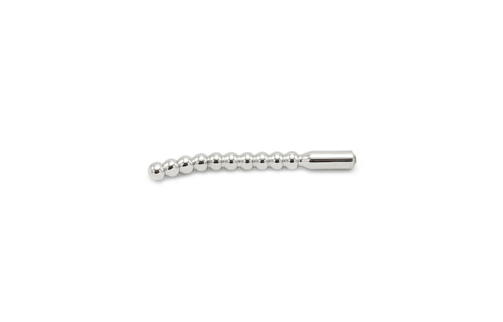 Solid Stainless Steel Penis Plug 10 mm with Bead Pattern