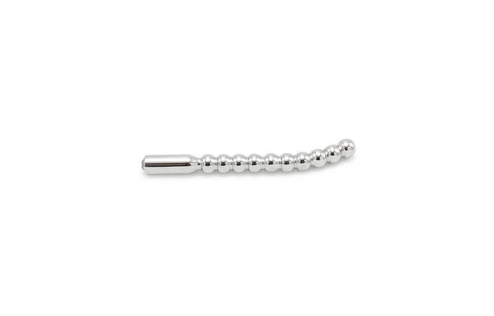 Solid Stainless Steel Penis Plug 10 mm with Bead Pattern
