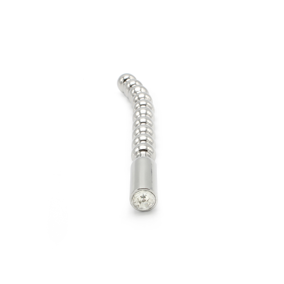 Solid Stainless Steel Penis Plug 10 mm with Bead Pattern